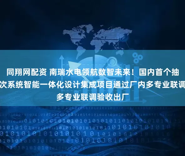 同翔网配资 南瑞水电领航数智未来！国内首个抽蓄电站二次系统智能一体化设计集成项目通过厂内多专业联调验收出厂